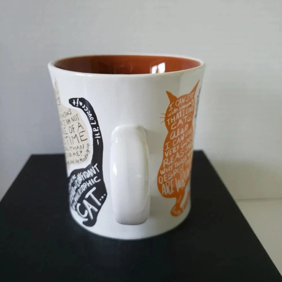 The Literary Cat Mug 2019,Kitten Quotes Orange/White Cup. - Picture 3 of 7